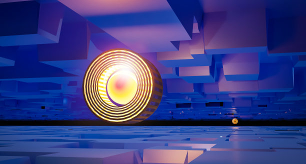 未来抽象背景立方体，未知的未来技术。图片下载