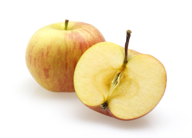 白色背景上的新鲜苹果。图片下载
