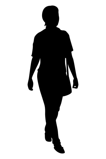 女人轮廓矢量孤立在白色背景上图片下载