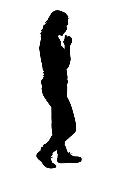 女人轮廓矢量孤立在白色背景上图片下载