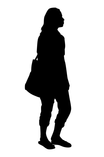 女人轮廓矢量孤立在白色背景上图片下载