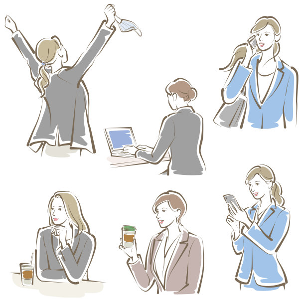 工作妇女的矢量插图。商业的女人。图片下载