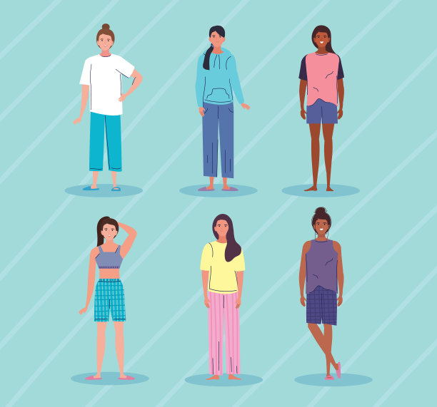 六个女睡衣模特图片下载