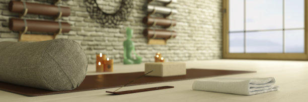 瑜伽工作室室内3d渲染图片下载