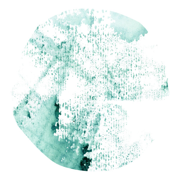 抽象的绿松石形状纹理水彩背景的名片，横幅。手绘喷溅，斑点，污渍颜色元素社会媒体模板，故事，画布贴纸图片下载