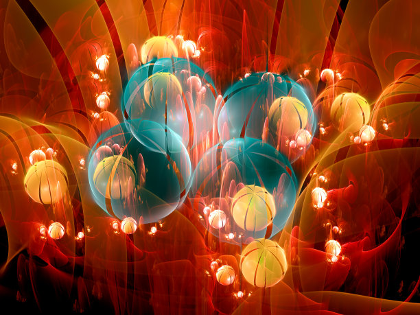 明亮的球体像未来的花朵-抽象的3d插图图片下载
