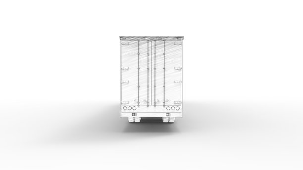 3D渲染的卡车与拖车孤立在白色背景图片下载