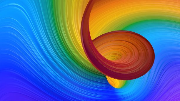 极简波浪设计与彩色的形状和线条图片下载