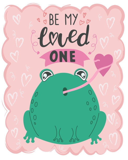 插图蟾蜍爱上了文字做我的爱人吧。情人节的概念图片下载