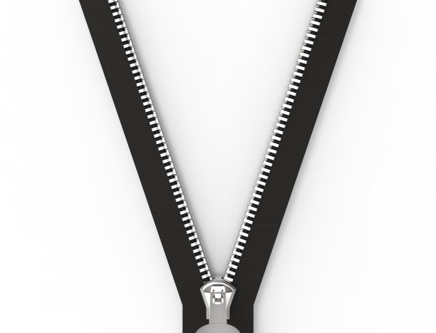 3d渲染的拉链孤立在白色工作室背景图片下载