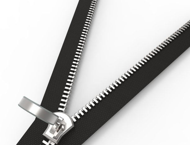 3d渲染的拉链孤立在白色工作室背景图片下载