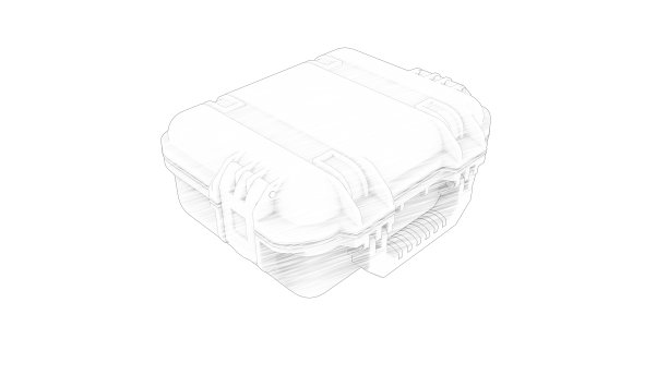 3d渲染的塑料手提箱孤立在白色工作室背景图片下载