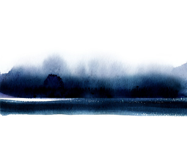 抽象的水彩风景。图片下载