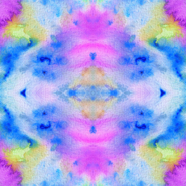 水彩纹理。无缝模式。艺术抽象背景与污渍，滴水，笔触。彩色明亮的蓝色粉红色手绘插图。图片下载