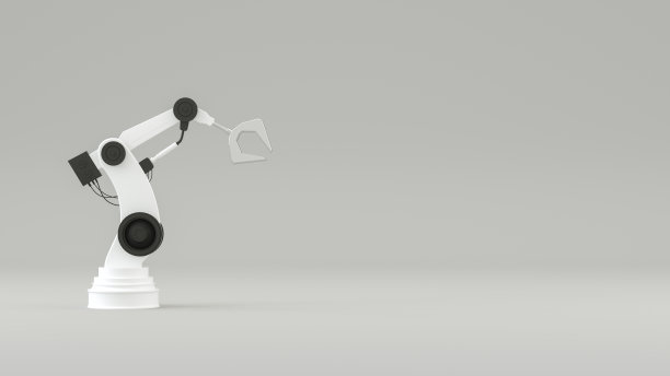 灰色背景上的机械臂图片下载