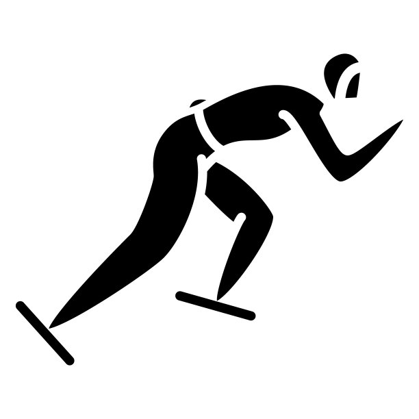滑冰，侧视，溜冰者。冬季运动。矢量图标，字形，剪影，孤立图片下载