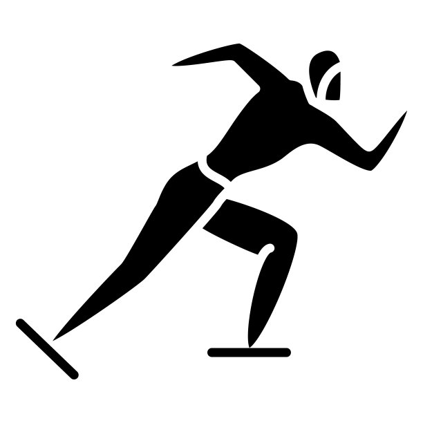 远距离的速滑运动员一个男人在滑冰。冬季运动。矢量图标，字形，剪影，孤立图片下载