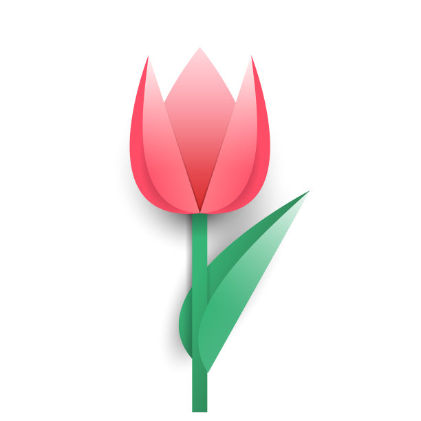 红色剪纸纸花。设计元素。向量图片下载