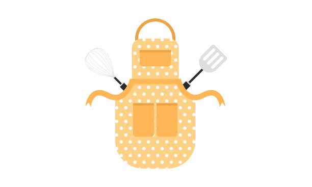 一套彩色围裙波尔卡点围裙图片下载