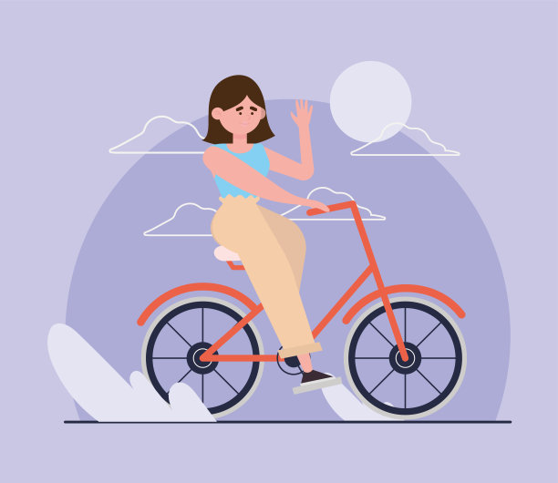 女孩骑自行车图片下载