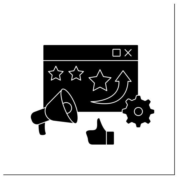 在线声誉管理字形图标图片下载