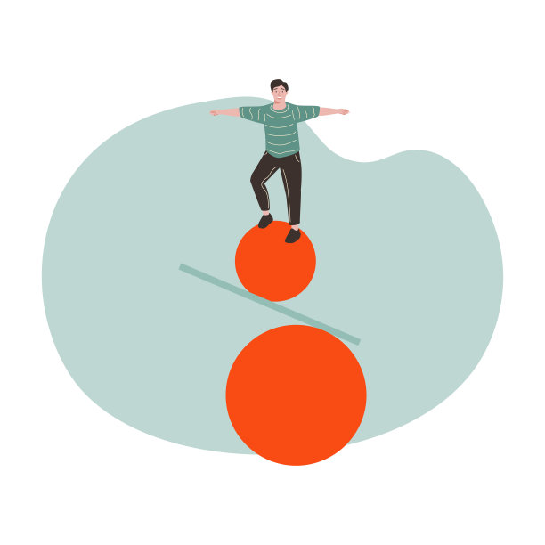 商人工作生活平衡事业机会矢量符号。工作机会，事业上最低限度的说明。图片下载