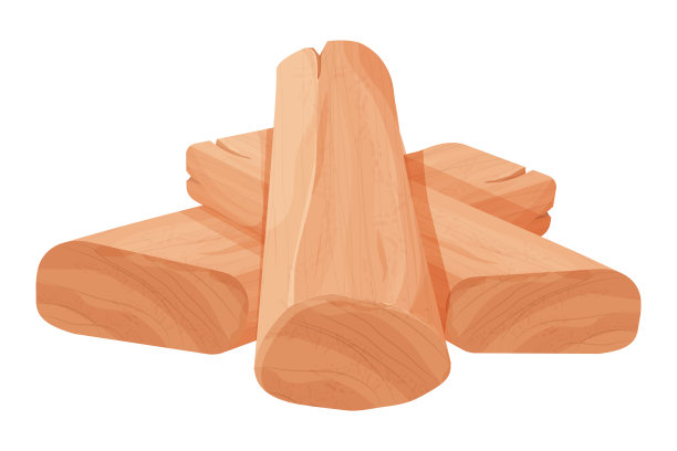 设置Chandan或檀香木片芳香疗法成分详细在卡通风格孤立在白色背景上。切割部分，关闭，医疗工厂。矢量图图片下载