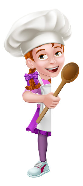 儿童卡通女孩厨师厨师面包师儿童标志图片下载