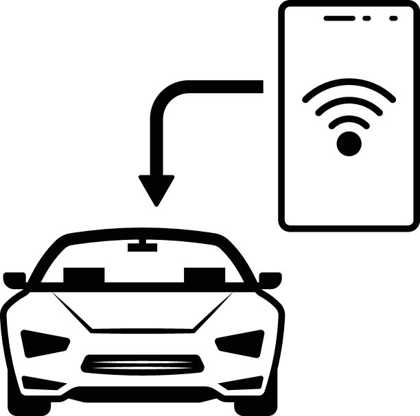 汽车运营应用概念，控制应用矢量图标设计，未来交通符号，无人驾驶绿色交通创新标志，自动飞行器库存插画图片下载