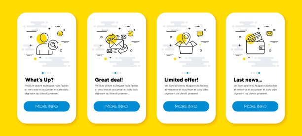 向量集的电子邮件，包位置和查找用户行图标集。向量图片下载