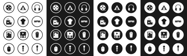 设置耳机厨师帽纸购物袋薄膜图片下载