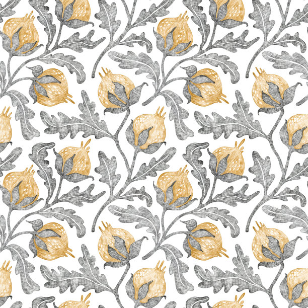 无缝花卉复古图案。图片下载