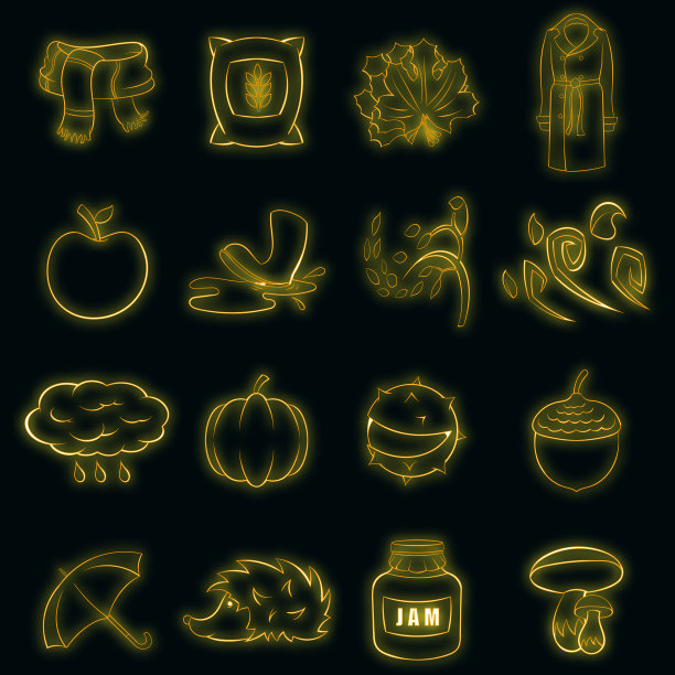 秋季图标设置霓虹灯图片下载