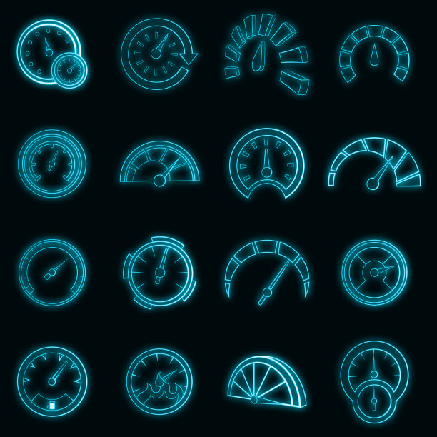 速度计图标设置霓虹灯图片下载