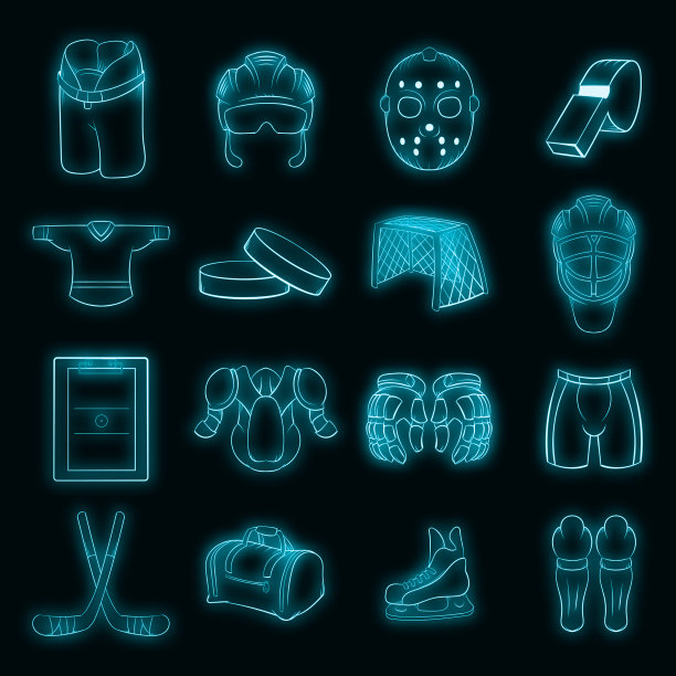 曲棍球图标设置霓虹灯图片下载