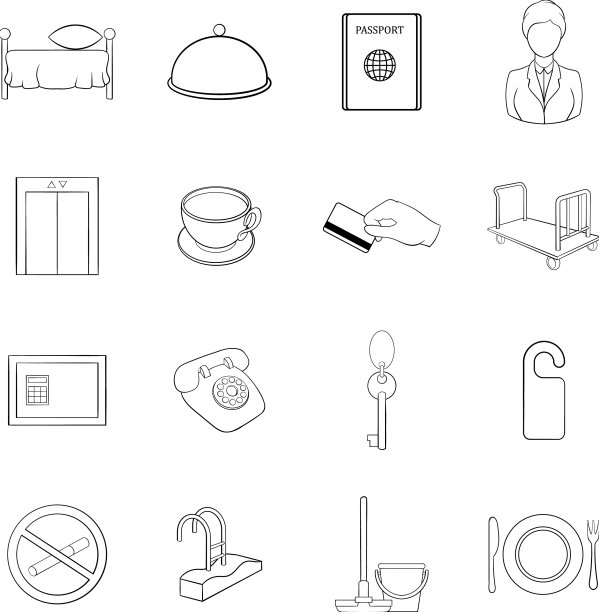 酒店图标集提纲图片下载