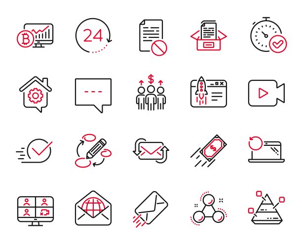 向量集教育图标相关的快速支付，工作家庭和关键字。向量图片下载