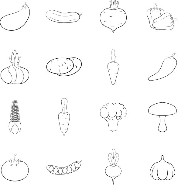 蔬菜工作室图标集轮廓图片下载