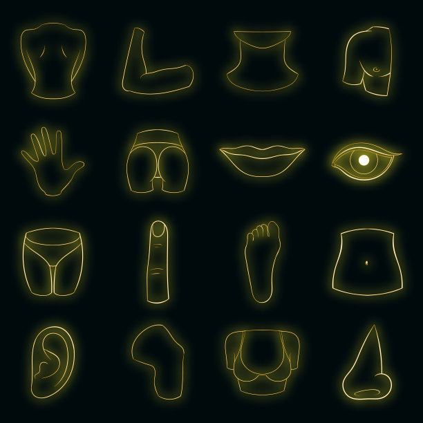 身体部分图标设置霓虹灯图片下载