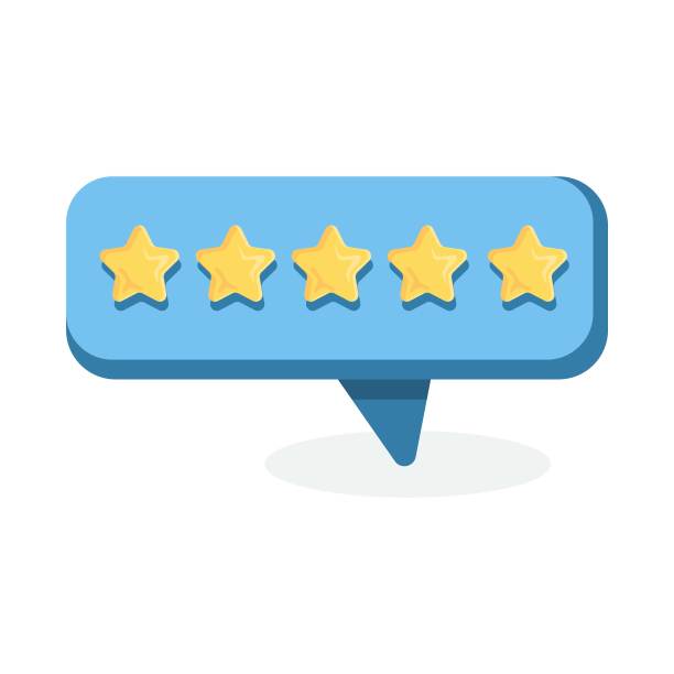 向量气泡图标与评级星星。ivon反馈。演讲泡沫插图。图片下载