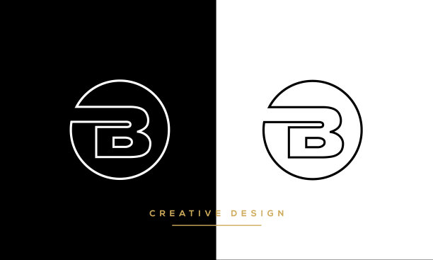 现代抽象字母B, BB标志设计。最小的B, BB初始的基于图标向量图片下载