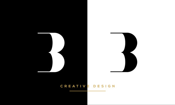 现代抽象字母B, BB标志设计。最小的B, BB初始的基于图标向量图片下载