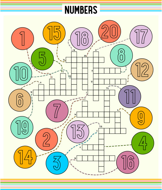 儿童英语数字填字游戏图片下载