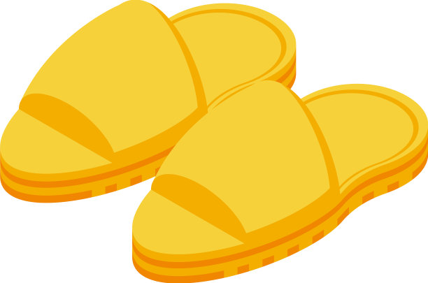 黄色拖鞋图标等距的家图片下载