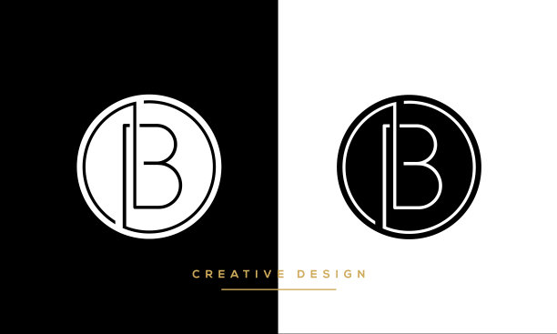 现代抽象字母B, BB标志设计。最小的B, BB初始的基于图标向量图片下载