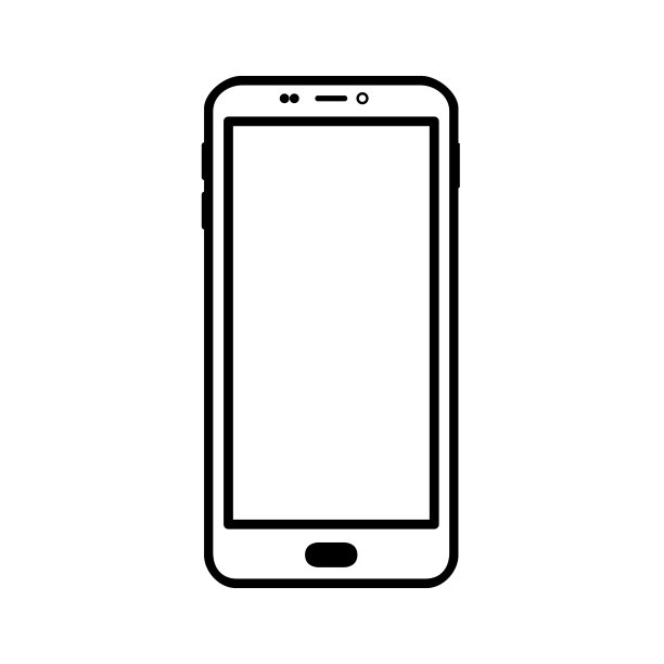 手机图标的轮廓。智能手机的轮廓象征着现代多功能设备。矢量插图孤立在白色背景的设计和网页。图片下载