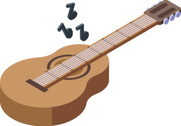 威尼斯吉他图标等距意大利语图片下载