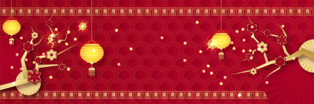中国红金背景。中国农历新年2022年虎年红金花和亚洲元素剪纸与工艺风格的背景。图片下载