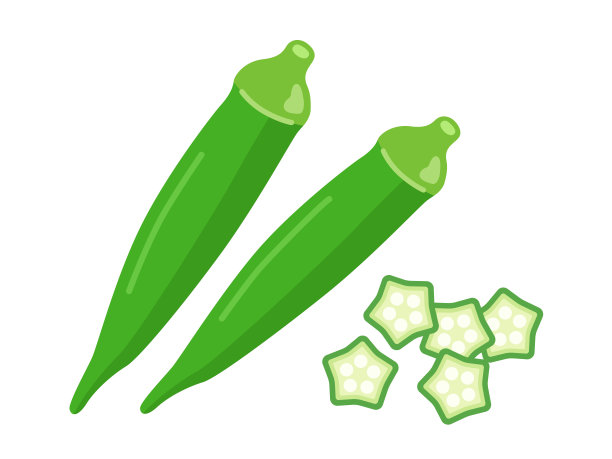 图中秋葵配料切成蔬菜片。图片下载