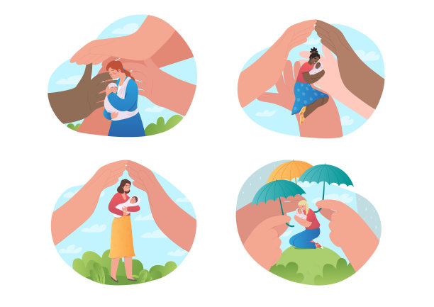 支持和保护有婴儿的年轻单身母亲的概念图片下载